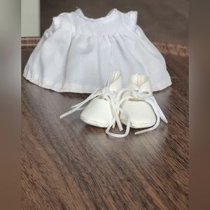 Vtg victorian doll dress&shoes